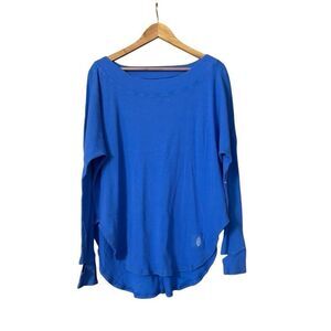 Free people long sleeve thermal top open back thumb holes size xs new